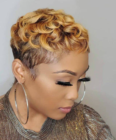 Short Pixie Cut Wig Natural Black Soft Brazilian Hair Natural No Lace