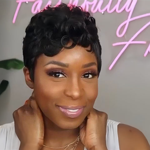 Curly Pixie Cut Wig Short A1 Hair Women's Soft Party Easy to Carry Daily Wear Party Evening Daily Christmas Party Wigs