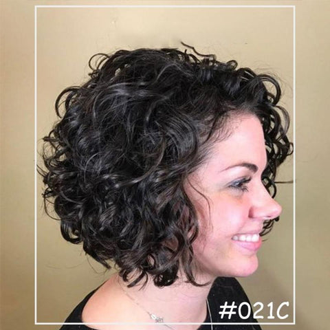 New listing Natural Bob Curly Silk Top Base Hair Topper Easily blended with your own hair