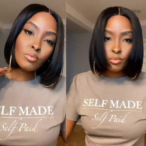 Straight Middle Part / With Bangs Bob Wig | Brazilian Hair Wigs
