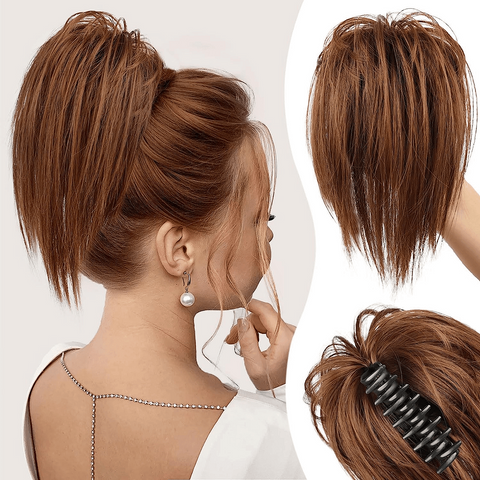 【BUY 2 GET 1 FREE 】Messy ponytail clip extends hair--High temperature wire