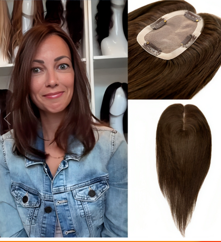 【BUY 2 GET 1 FREE 】Straight Hair Toppers Clip In Hairpieces for Women
