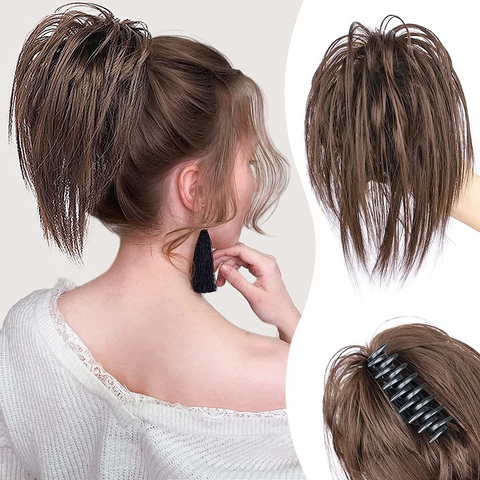 【BUY 2 GET 1 FREE 】Messy ponytail clip extends hair--High temperature wire