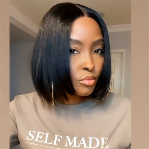 Straight Middle Part / With Bangs Bob Wig | Brazilian Hair Wigs