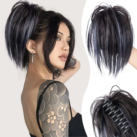 【BUY 2 GET 1 FREE 】Messy ponytail clip extends hair--High temperature wire