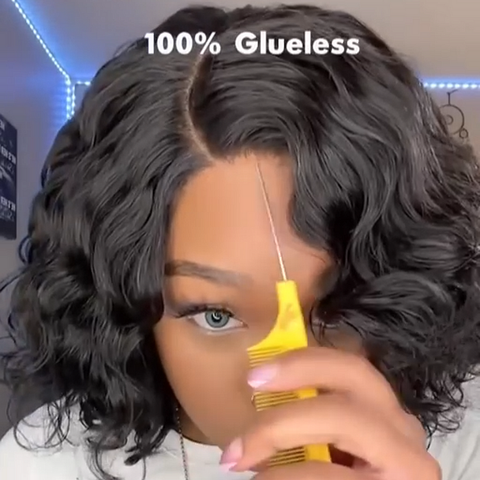 Trendy Curly Glueless Undetectable Invisible Short Lace Wig