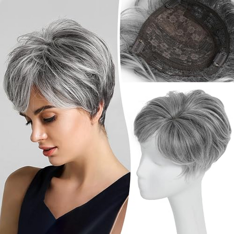 【BUY 2 GET 1 FREE 】Cover Thinning Crown with Short Pixie Cut Style Hair Toppers for Women