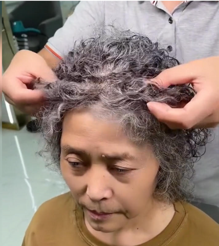 【BUY 2 GET 1 FREE 】Curly Hair Topper with 4 Clips for Thinning Hair