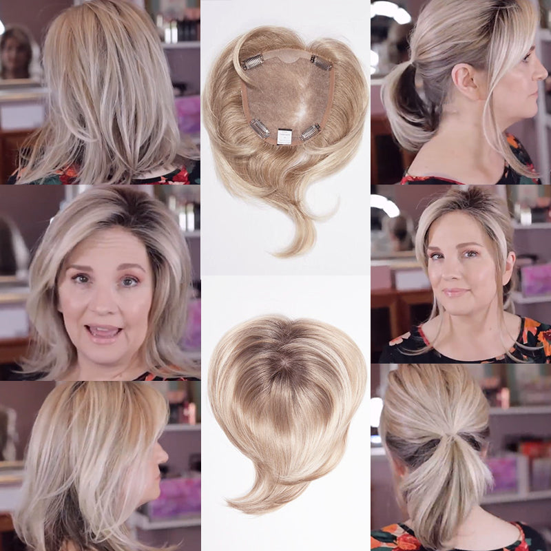 【Any 3 for 2】Natural hair toppers for women clip-in crown hairpieces just like your own hair Invisible and breathable
